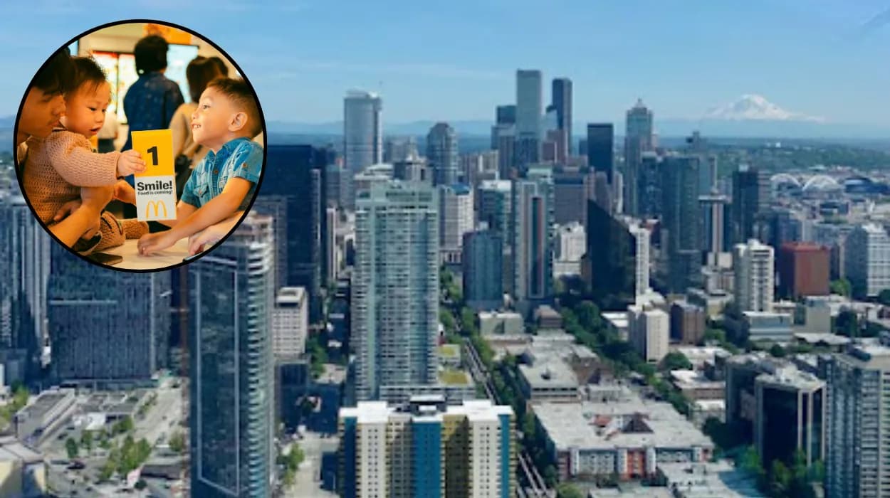 AJ Barner Seattle McDonald's shift post Super Bowl in 2026