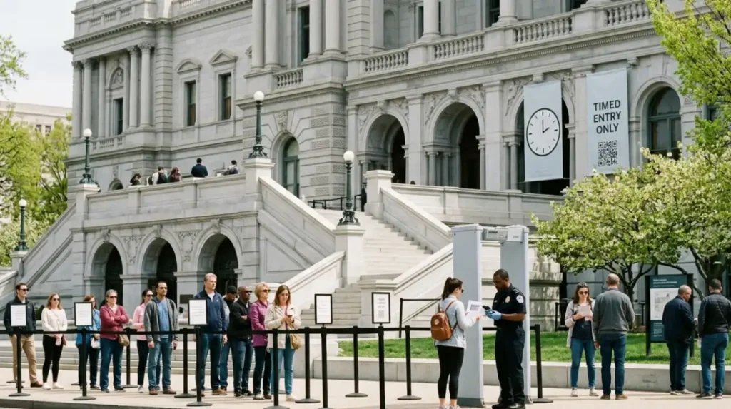 What is the Library of Congress and why does it require timed entry?