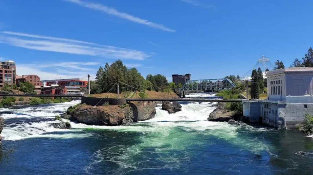 What is Riverfront Park and why is it Spokane's main landmark?
