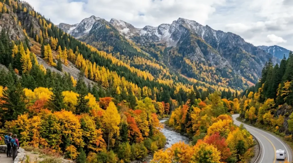 When is peak fall foliage season in Washington state?